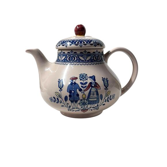 VTG. Johnson Bros Staffordshire Old Granite Ironstone Hearts and Flowers Teapot‎ - Picture 2 of 15